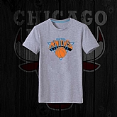 Men's Knicks Fresh Logo Gray Short Sleeve T-Shirt FengYun,baseball caps,new era cap wholesale,wholesale hats
